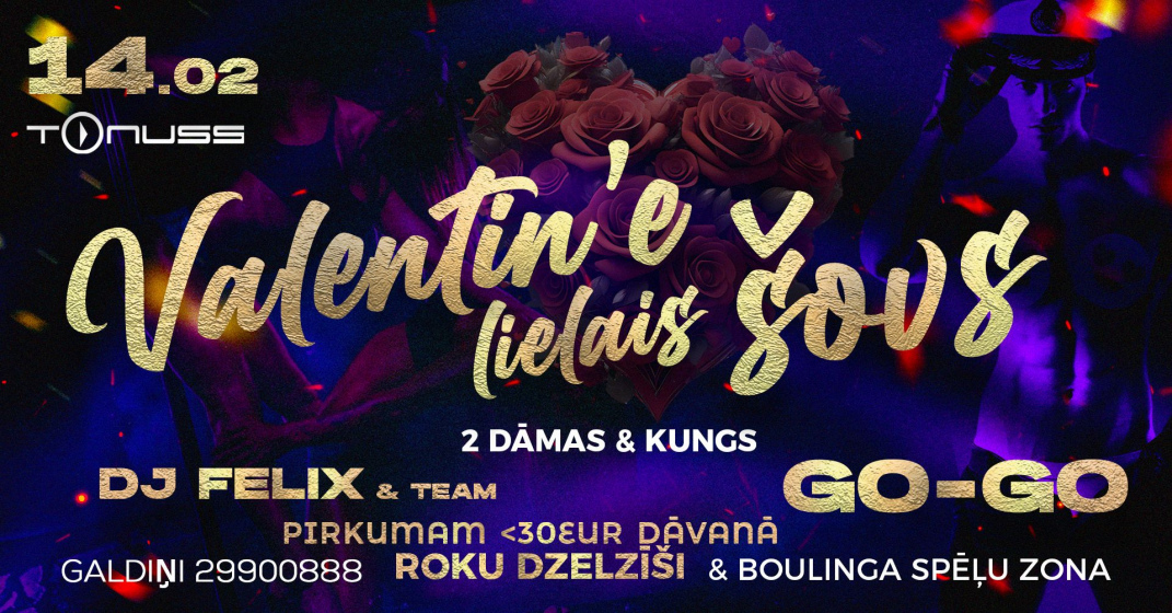 Valentines night & hot show klubā Tonuss