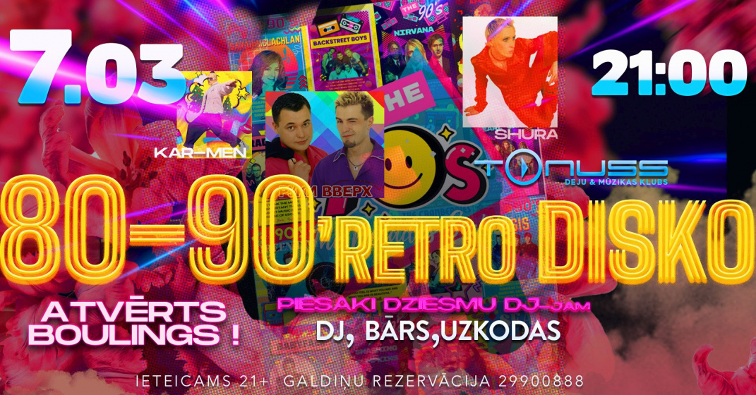 Retro disko 80/90 hits klubā Tonuss